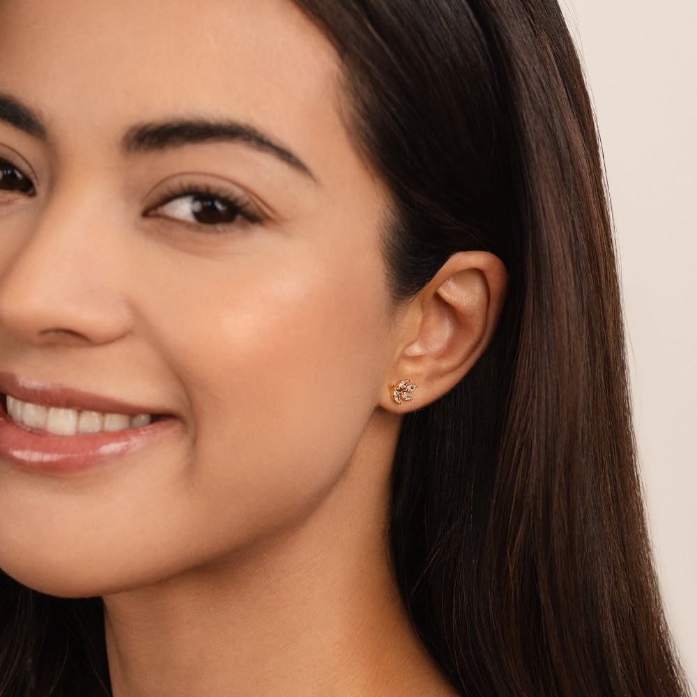 Κρυστάλλινη Κομψότητα Φύλλο Σκουλαρίκια