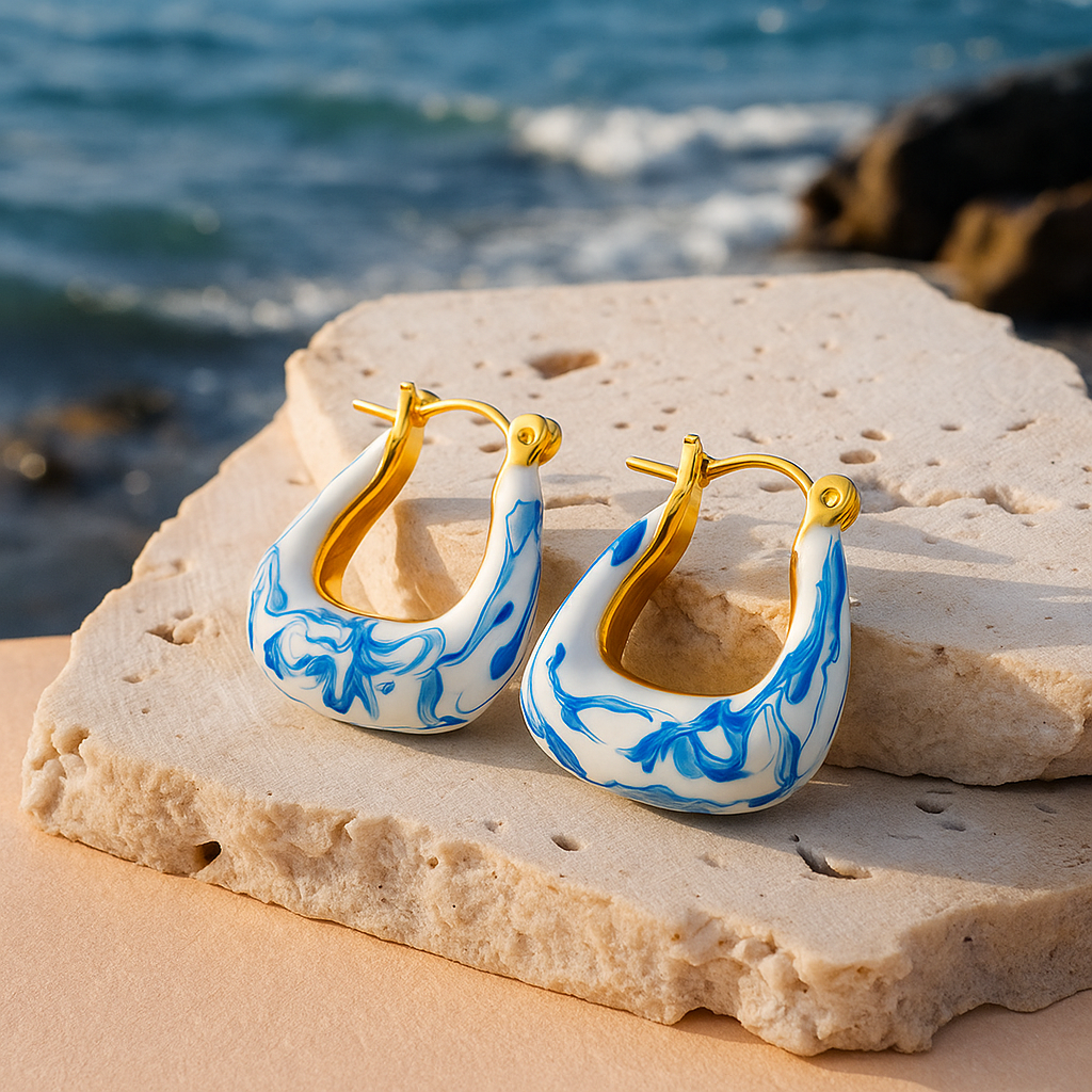 Hama | Χρυσές Ρίγες Σκουλαρίκια