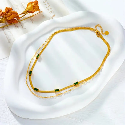 Sorella Gem Doppel-Lag Vintage Κολιέ | Χρυσό