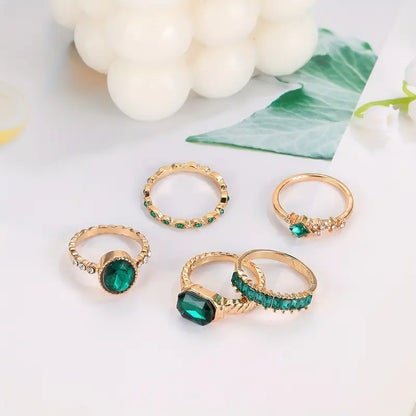 Συλλογή Δαχτυλιδιών Zarina Luxe Emerald | Χρυσό