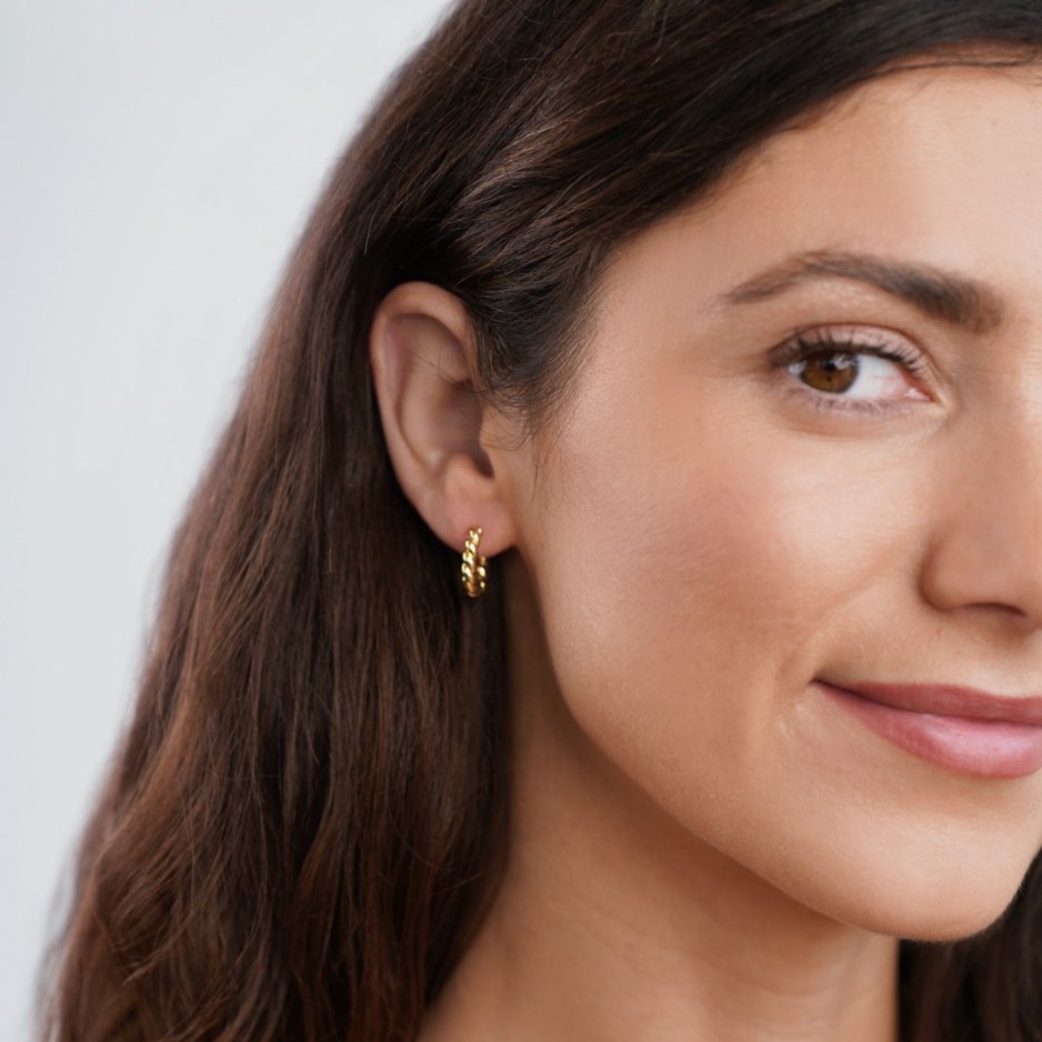 Ουράνια Χρυσά Σπειροειδή Σκουλαρίκια