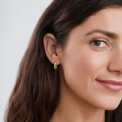 Ουράνια Χρυσά Σπειροειδή Σκουλαρίκια